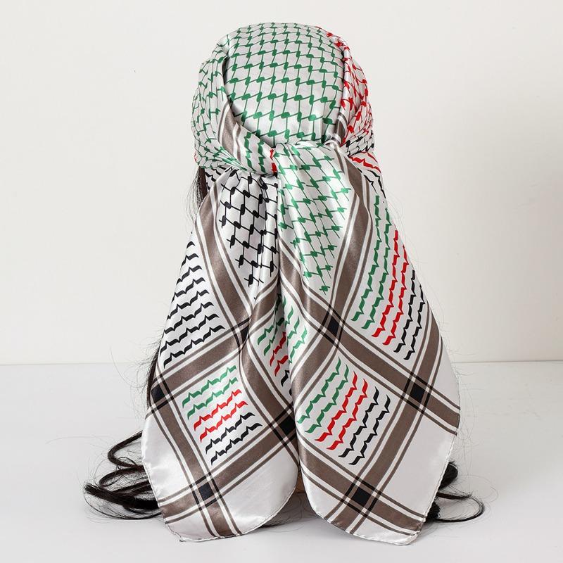 New cashew print silk scarf women's trend versatile shawl satin headscarf 90 square scarf scarf women
