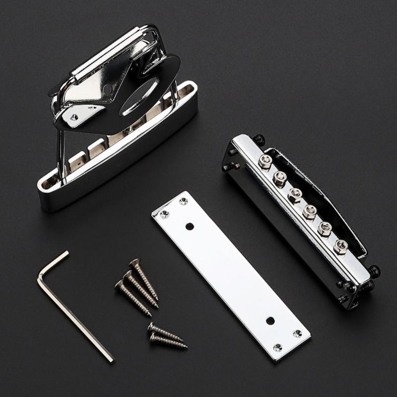 Short Guitar Tailpiece with Bridge Cover And Base Plate 6 String Electric Guitar Trapeze Tailpiece Bridge Easy Install