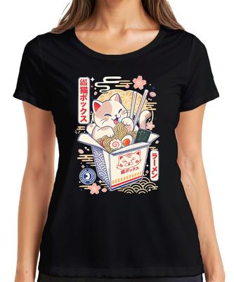 Kawaii Cat Box Ramen Cat Noodles Japanese Anime Japan Y2K Otaku Women's T-Shirt
