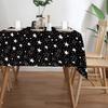 Star Print Rectangle Tablecloth Back To School Decor Indoor Outdoor Reusable Home Dinner Table Cloth Student Party Decorations
