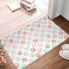 Rustic Paw Print Door Mat Vintage Wood Plank Print Farmhouse Dog Paw Home Decor Carpet Cute Non-Slip Entryway Rug for Front Door