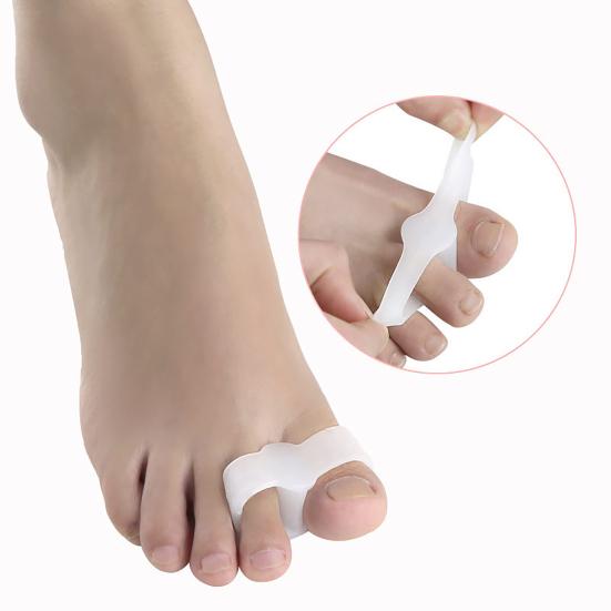 1 Pair Toe Separator for Overlapping Toes, Soft SEBS Bunion Corrector, Double Ring Foot Spacer for Hallux Valgus, Day Night Toe Straightener