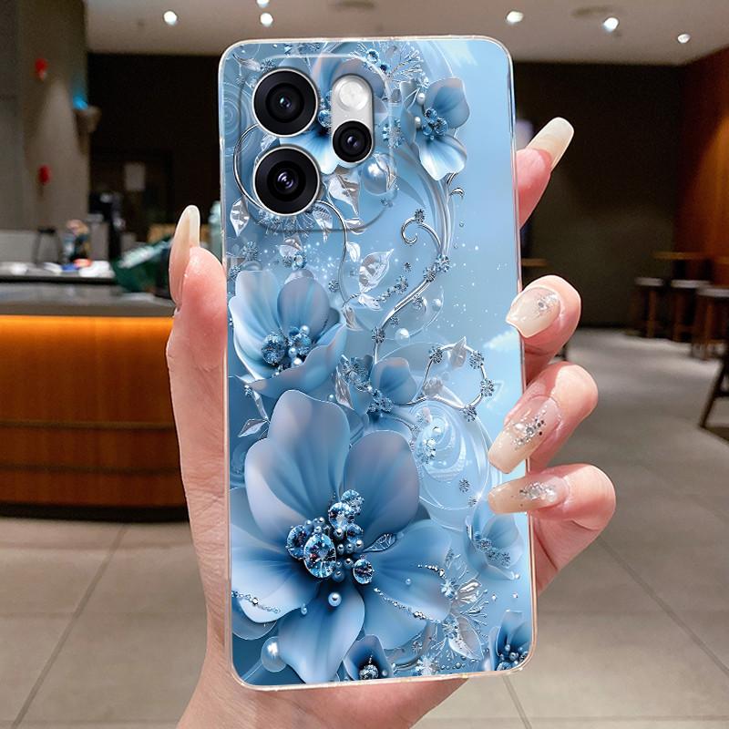 For OPPO Reno 15F 5G Case CPH2801 Clear Fashion Butterfly Flower Soft TPU Silicone Cover For OPPO Reno15 F Reno 15 FS Phone Case