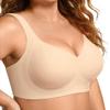 Plus-size Wireless Push-up Bra with Soft Jelly Support—lightweight Seamless and Comfortable