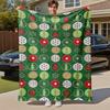 1 Stück Weihnachtsbaum Schneeflocke Outdoor Flanell Decke - Weicher Plüsch Dekor für Picknicks, Camping, Schlafzimmer, Spielzimmer, Büro oder Mittagspause 1367A