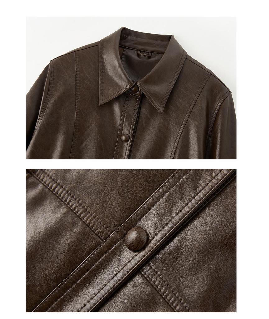 2025 Autumn/Winter Korean Style Genuine Sheepskin Jacket with Turn-Down Collar - Casual, Loose, and Versatile