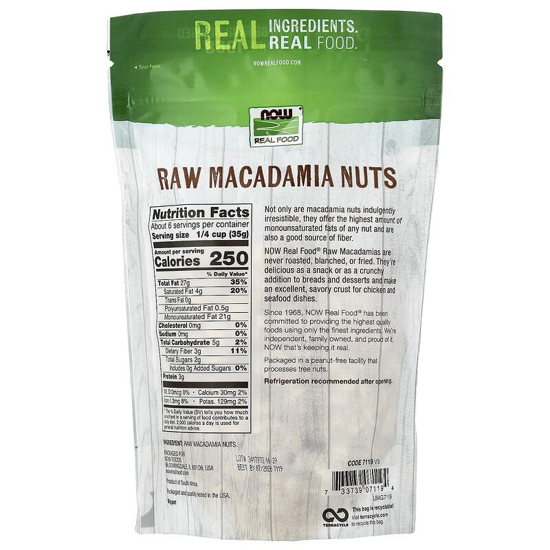 Real Food, Raw Macadamia Nuts, Unsalted, 8 oz (227 g)