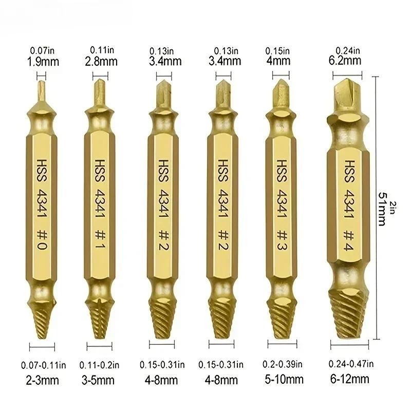 Damaged Screw Extractor Set HSS Drill Bit Stripped Broken Remover Small Easily Quickly Take Out Kit Easy Demolition Power Tools