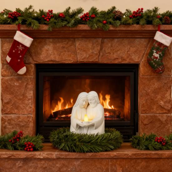 Candlestick Lamp Candle Holder Tealight Crib Advent Wreath Angel Shape Candlestick Lamp Christmas Holiday Decoration