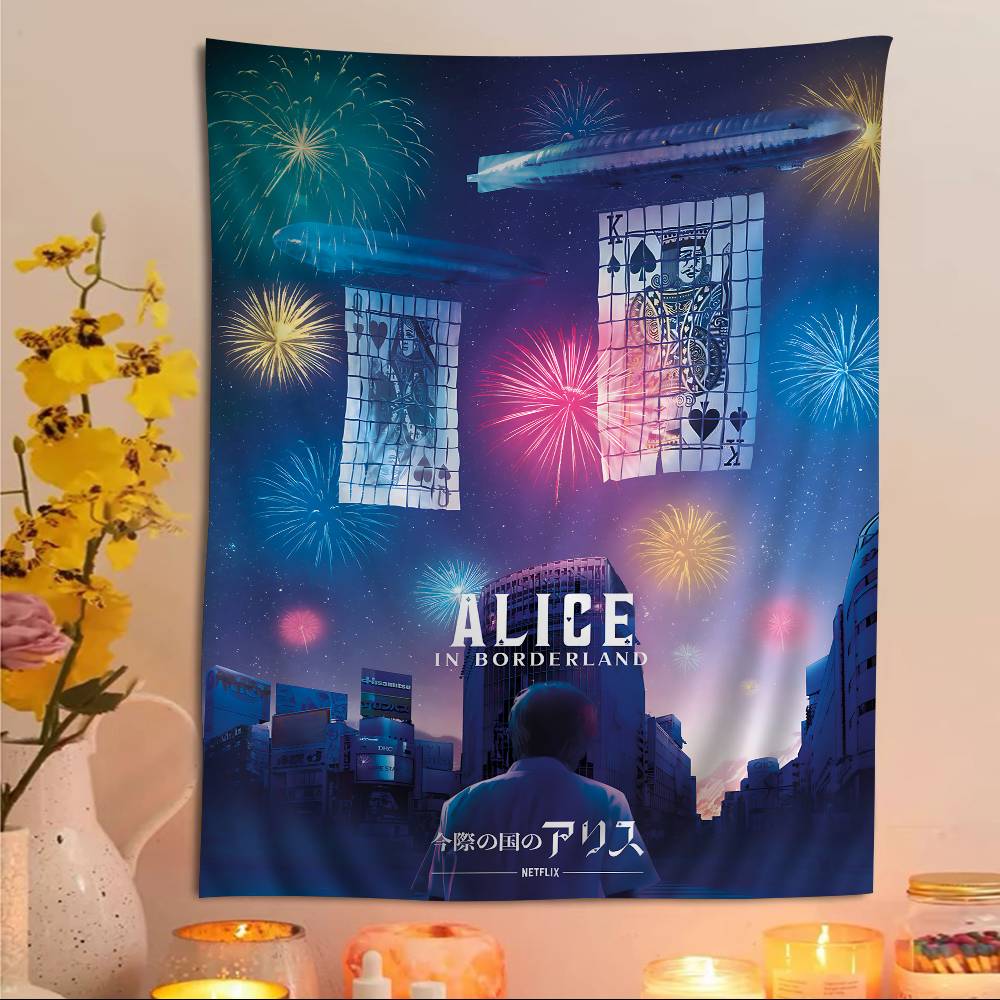 TV AAlice In BBorderland Colorful Tapestry Wall Hanging Bohemian Wall Tapestries Mandala Wall Hanging Sheets