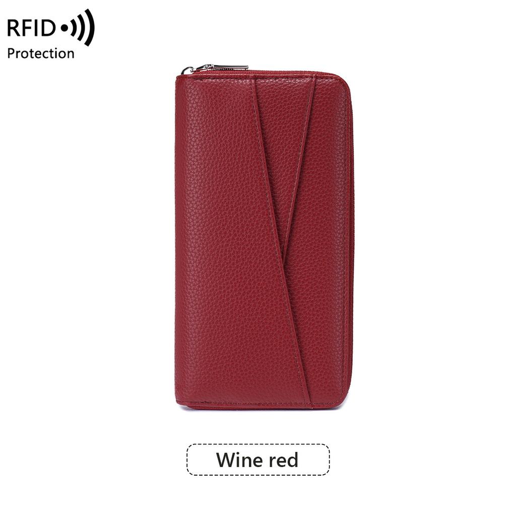 New Anti-magnetic Women's Wallet, Liwen Multi-compartment Passbook, Long Wallet, Simple and Large-capacity Clutch.