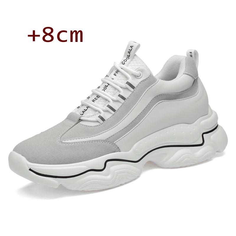 

Модная Высококачественная Мужская Обувь на Платформе, Обувь для Увеличения Роста, Высота Увеличена на 8 см, Обувь Мужская Спортивная, Обувь для Увеличения Роста 37 белый