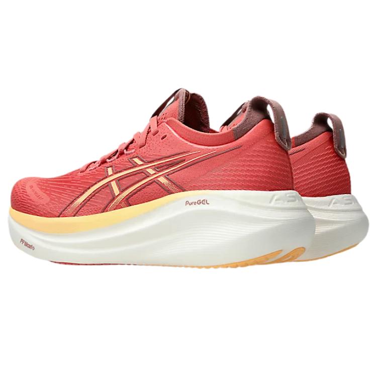 Asics Gel-Nimbus 27 Comfortable Fashion Trendy Minimalist Cushioning Low-Top Running Shoes Women Running Shoes Red 1012B753-701