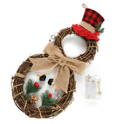 Home Decor Wreath Hanging LED Wreath Wall Door Hanging Christmas Wreath Christmas Ornament
