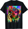 Camiseta Mulher Africana Legal Afro Cor Rosto Pintado