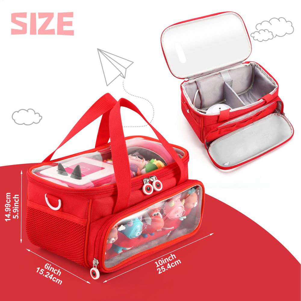 

Portable Carrying Case For Toniebox Star-ter Speaker Set Cute Audio Storage Container Holder bag with Shoulder Strap червоний