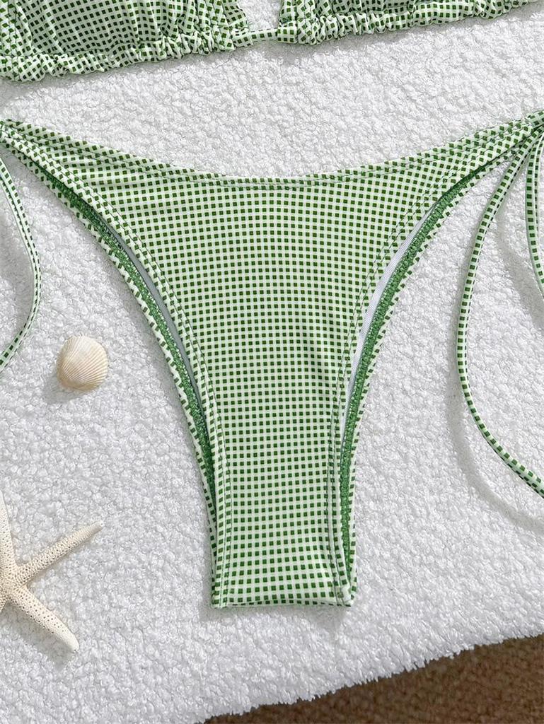 2026 Europäischer Karomuster Dreieck-Bikini - Sexy & Stilvolle Urlaubs-Bademode für Damen