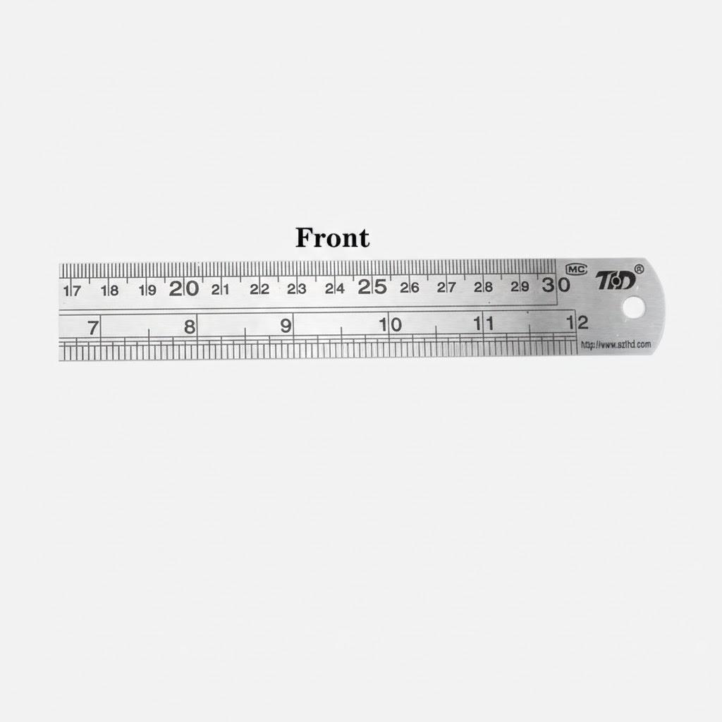 Stainless Steel Ruler Set 6 8 12 16 20 Inch Metal Rulers High Precision Double-Sided Graduation Scale Office Drawing Tools