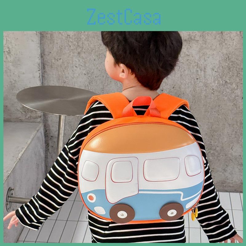 Cartoon Adorable Car Design Childrens Backpack For Kindergarten Boys And Girls In Pink Orange Blue