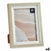 Plastic Photo Frame - 16.5x21.5x2 Cm - Crystal Beige White - Set of 6 - Interior Decoration - Lightweight