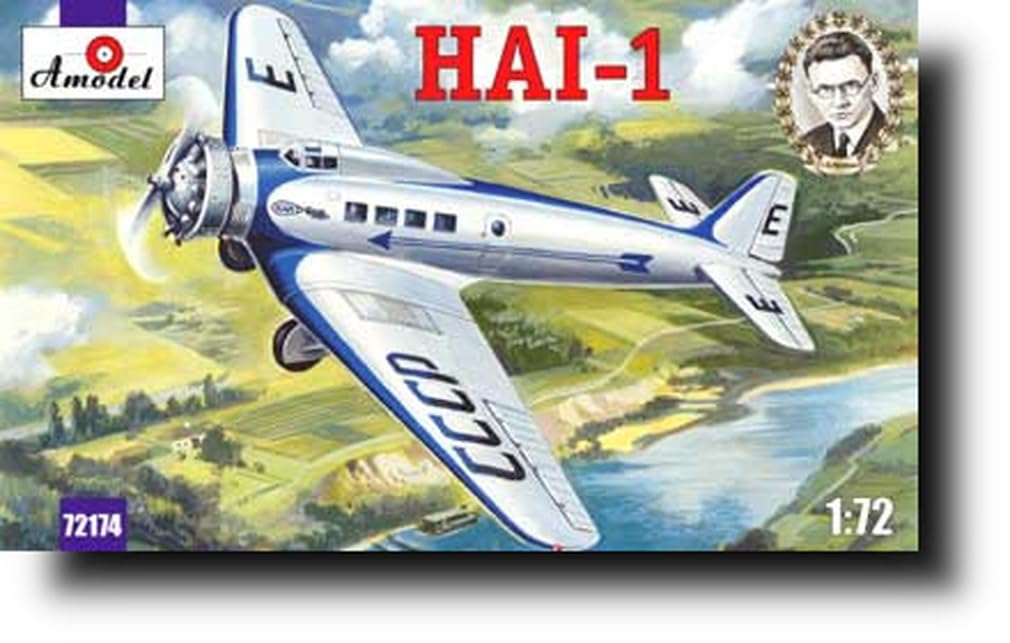 

Scale Soviet Passenger Plastic Model AM72174 A-Model 1/72 HAI-1 Single-Engine Aircraft, 1930s, Kit,