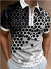 Stylish Half-zip Short Sleeve Polo Shirt, Casual Trendy Men's Top
