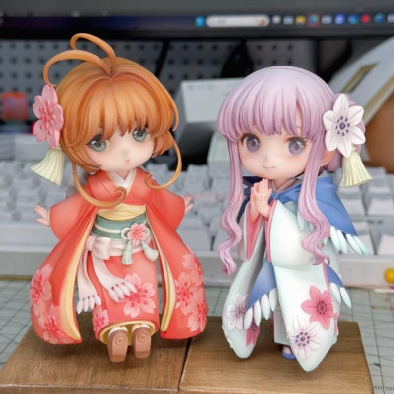 Cardcaptor New Sakura Q Version Sakura Kimono Cute Trendy Anime Figures Gk Statue Collectible Girl Room Ornament Festival Gifts