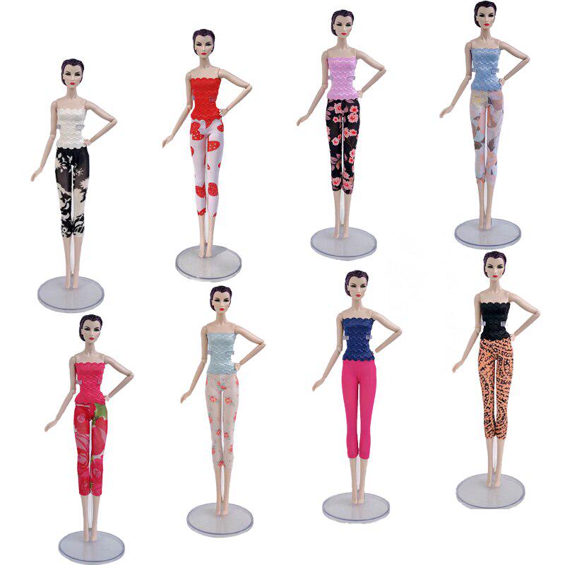 3 seturi/lot haine colorate pentru păpuși pentru ținute pentru păpuși Barbie Top din dantelă și pantaloni scurți Jambiere pentru păpuși Barbie 1/6 Accesorii pentru păpuși