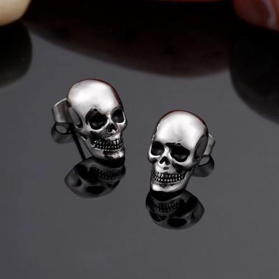 Fashion Retro Trend Punk Rock Men and Women Hip Hop Skull Earrings Couple Gift Halloween Street Party Niche Earrings Accessories