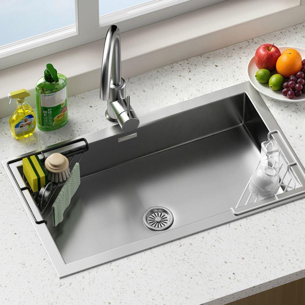 Punch-free Sink Corner Rack Anti-rust Sink Drain Shelf Cleaning Supplies Storage