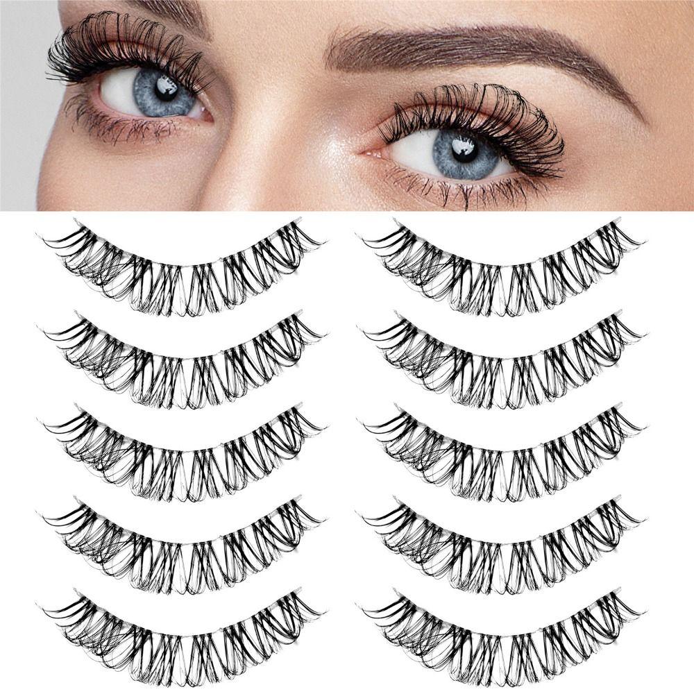 

D Curl False Lashes Fluffy Clear Band Eyelash Extension Russian Strip Lashes False Eyelashes