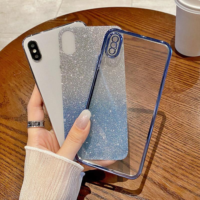 For iphone 12 Luxury Colorful Glitter Plating Phone Case For iphone 12 Pro Max Shockproof Bling Bumper Soft Back Cover 12 Mini