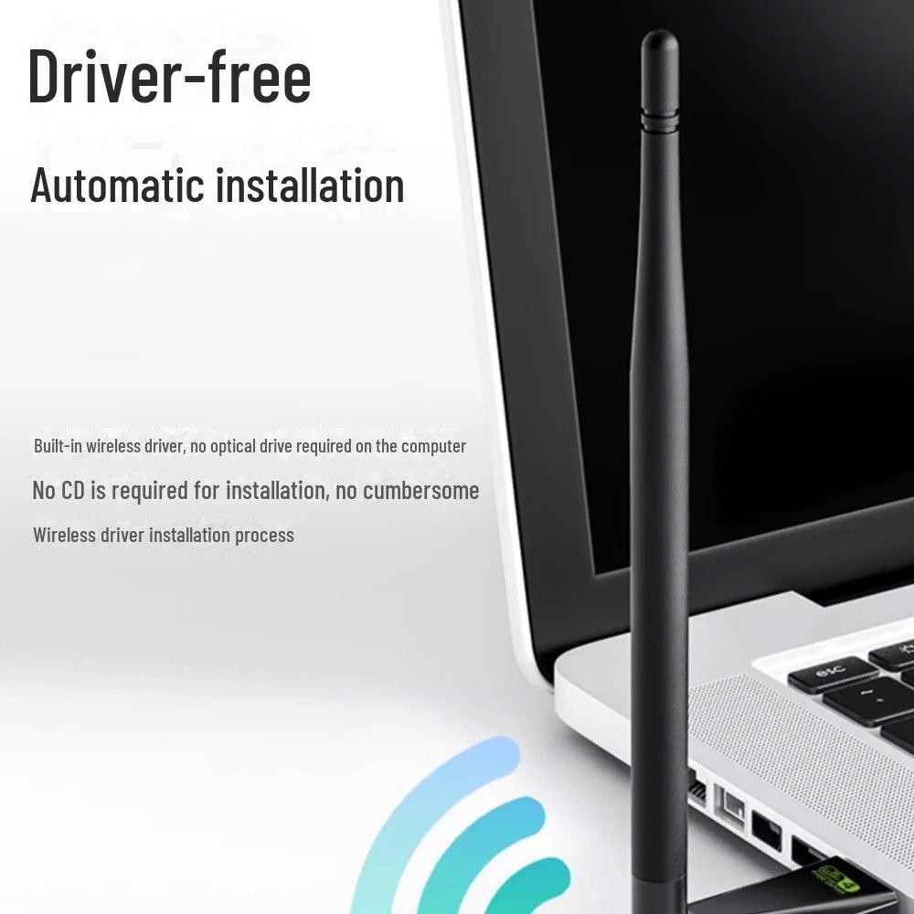 300M Wireless USB Network Adapter - Driver-Free WiFi Receiver/Transmitter with Antenna