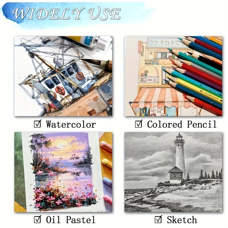 50 ark akvarellpapir bulk, 140 lb/300 gsm kaldpresset papir, hvitt akvarellpapir for tegning, kunst, buet akvarellpapir, malepapir