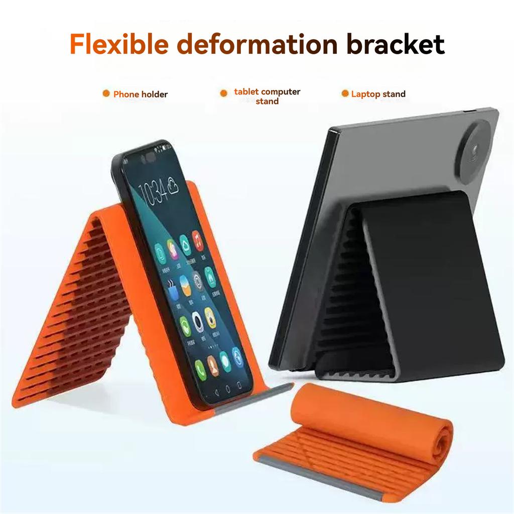 Silicone multifunctional folding stand flexible silicone aluminum desktop stand mobile phone and adjustable from multiple angles anti slip deskto