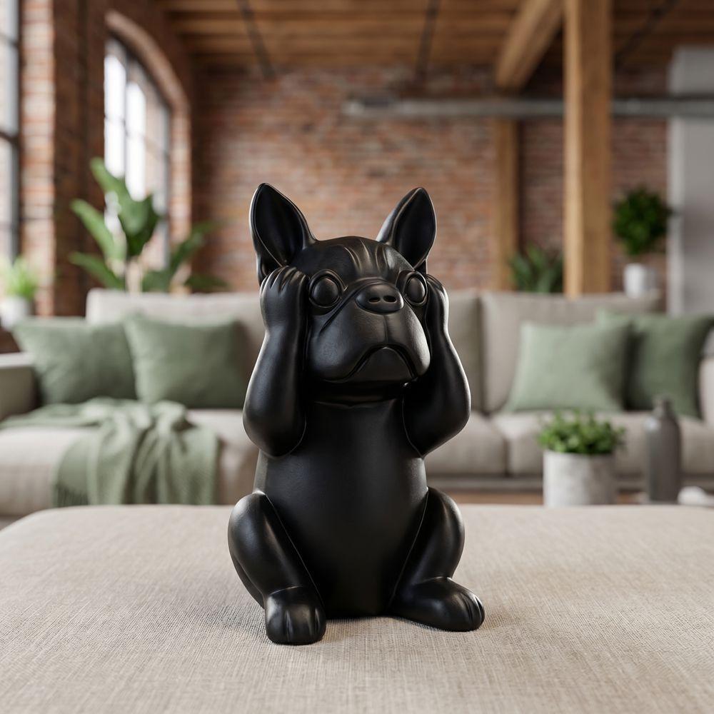 3pcs Animal Crafts French Bulldog Statue Decorations Dog Ornaments Desktop Decoration
