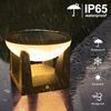 Circular Solar Post Light Outdoor Solar Pillar Light LED Fence Deck Cap Lantern Waterproof Flat Surface Patio Garden Patio Decor