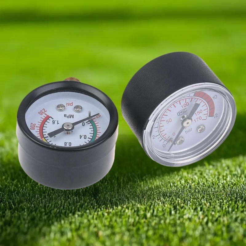 Black White Compressor Gauge Pressure Gauge Air Compressor Pneumatic Hydraulic Fluid 0-12Bar/0-170PSI Dial Measuring Instrument