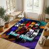 Personalized Crystal Velvet Carpet,Blue Lock Custom Printed Name, Plush Area Rug For Home Indoor Decor