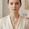 French Vintage Flower Necklace Zircon Stainless Steel Gold Color Hollow Floral Pendant Necklace for Women Non-Tarnish Jewelry