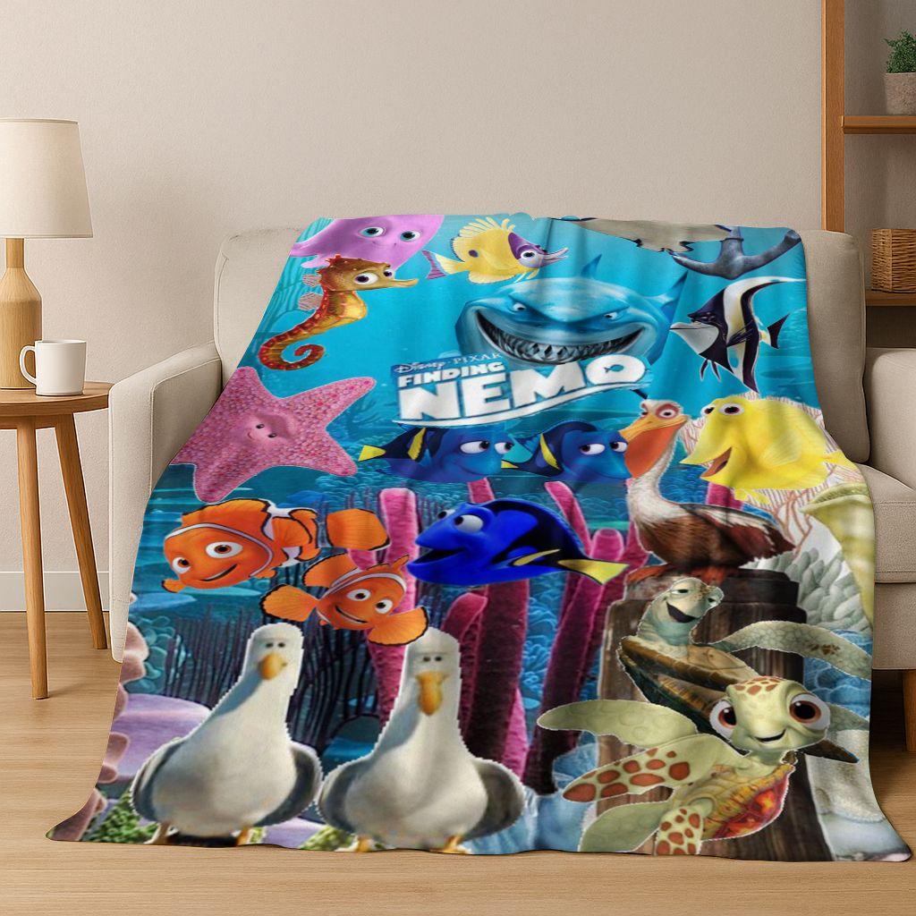 HD Cartoon Finding Nemo Underwater World Flannel Blanket,Warm and Cozy Soft Throw Blanket for Home Bedroom Bed Sofa Picnic Cover
