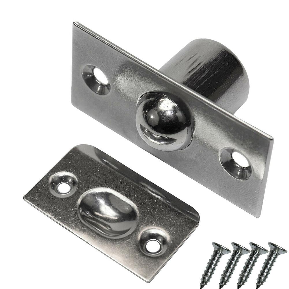 Stainless Steel  Wooden Cabinetdoor Top Bead Lock Home Improvement Closet Ball Catch Latch Catcher Door Latches Touch