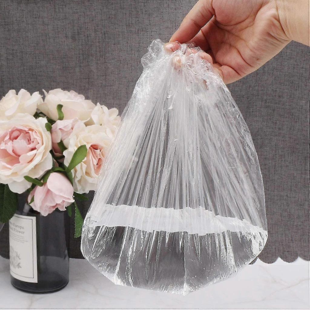 Shower Caps Disposable, 200pcs Thick Clear Waterproof Plastic Elastic Hair Bath Caps