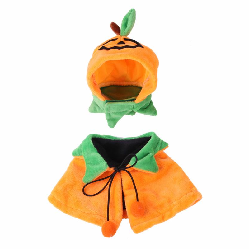 Pet Pumpkin Plush Cape Double Sided Drawstring Adjustable Cat Dog Funny Cute Halloween Costume Fancy