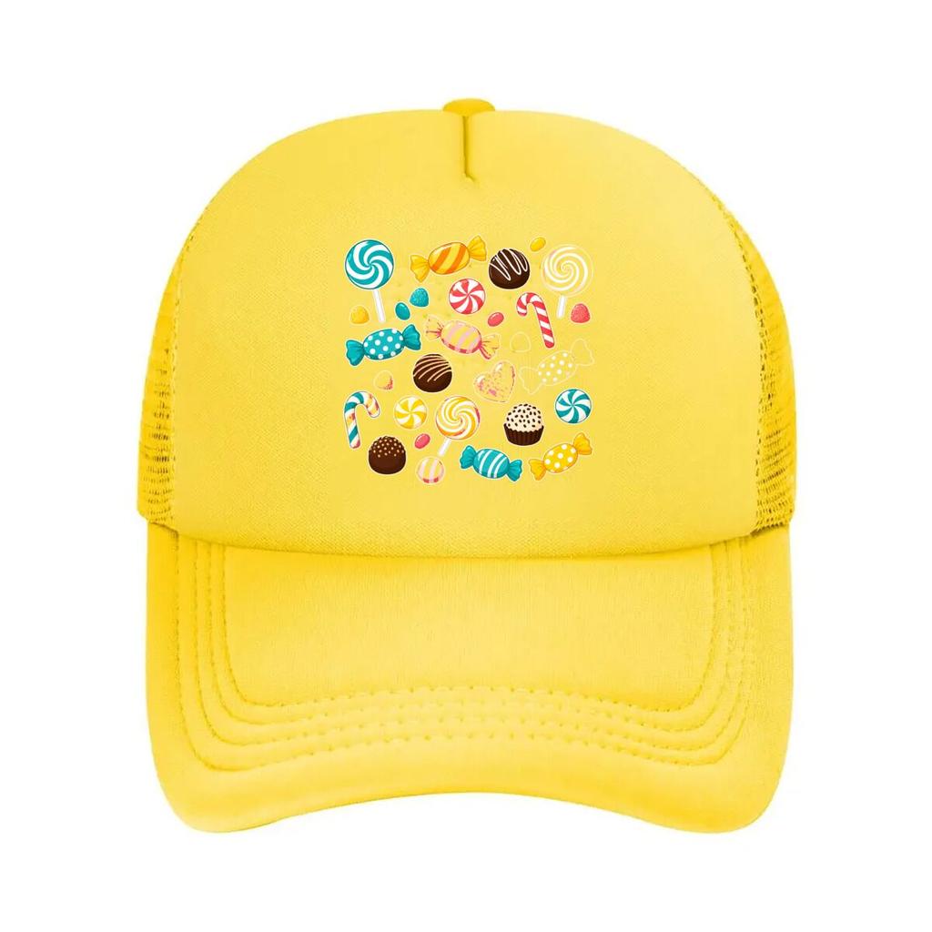 Playful Sweet Treats Sticker Collect Mesh Baseball Cap Hip Hop