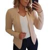 Blazer da Donna a Maglia Aperta Cardigan Monocolore Vestibilità Slim Maniche Lunghe Caldo Capospalla da Lavoro Taglie Forti Cappotto Primaverile Abbigliamento Femminile