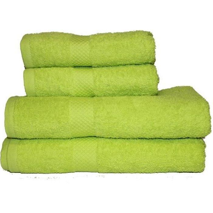 Serviette de toilette - Anis - Lot de 3 - 50 x 90 cm - 100% coton - 500 Gr/m²