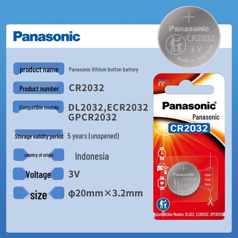 Panasonic CR Series 3V Button Cell Batteries (CR2032, CR2025, CR2016, CR2450, CR2412, CR1632)