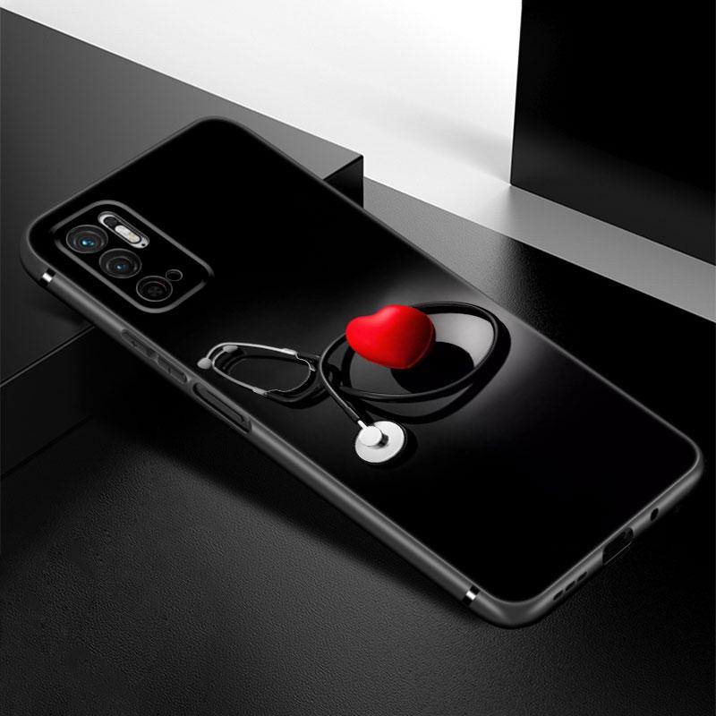 Arzt Krankenschwester Gesundheit Handyhülle für Xiaomi Redmi Note 7 8 9 10 Lite 11 11E 11T 12 Pro 11S 4G 10T 5G 8T 9S 10S TPU Schwarze Hülle