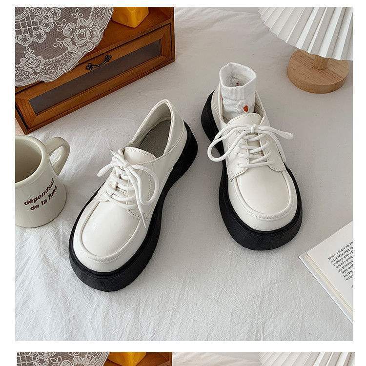 Small leather shoes women's British style spring and autumn soft-soled lace-up single shoes 2025 new retro student Oxford shoes